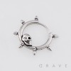 GOTHIC SKULL SPIKE FRAME 316L SURGICAL STEEL EARRING